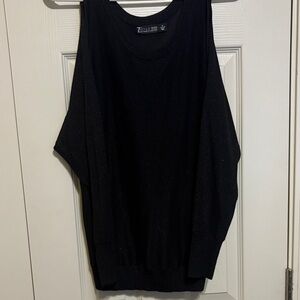 New York and Company Black and Sparkle shoulder cutout Top